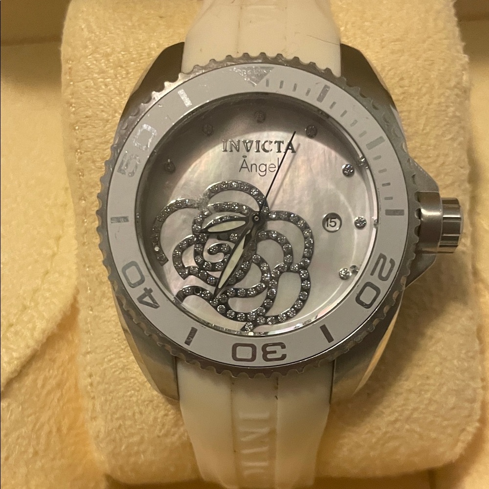 Invicta Angel Silver and Cream Watch